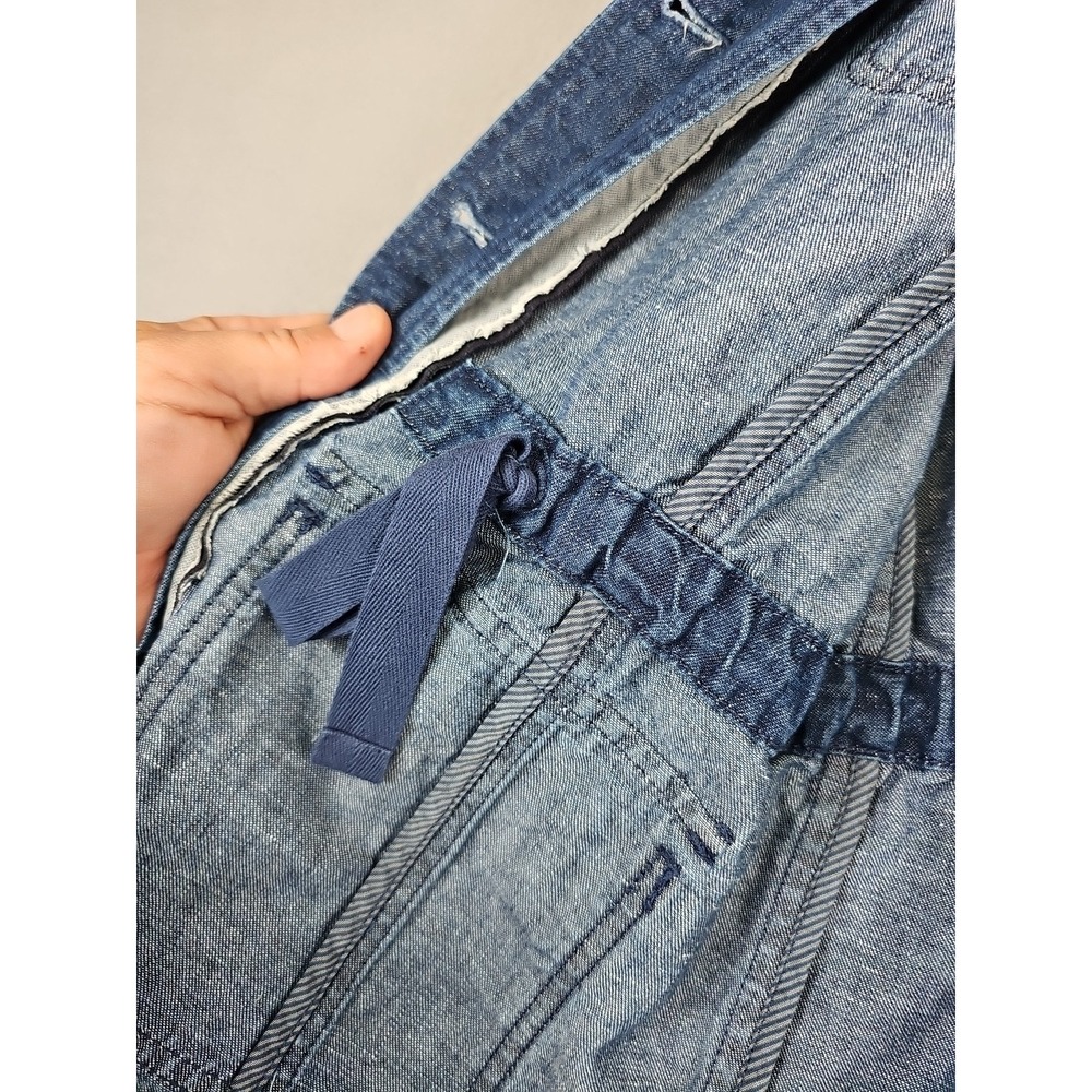 Talbots Petite Denim Utility Jacket Size P Blue Drawstring Waist Cotton/Hemp - Picture 8 of 12